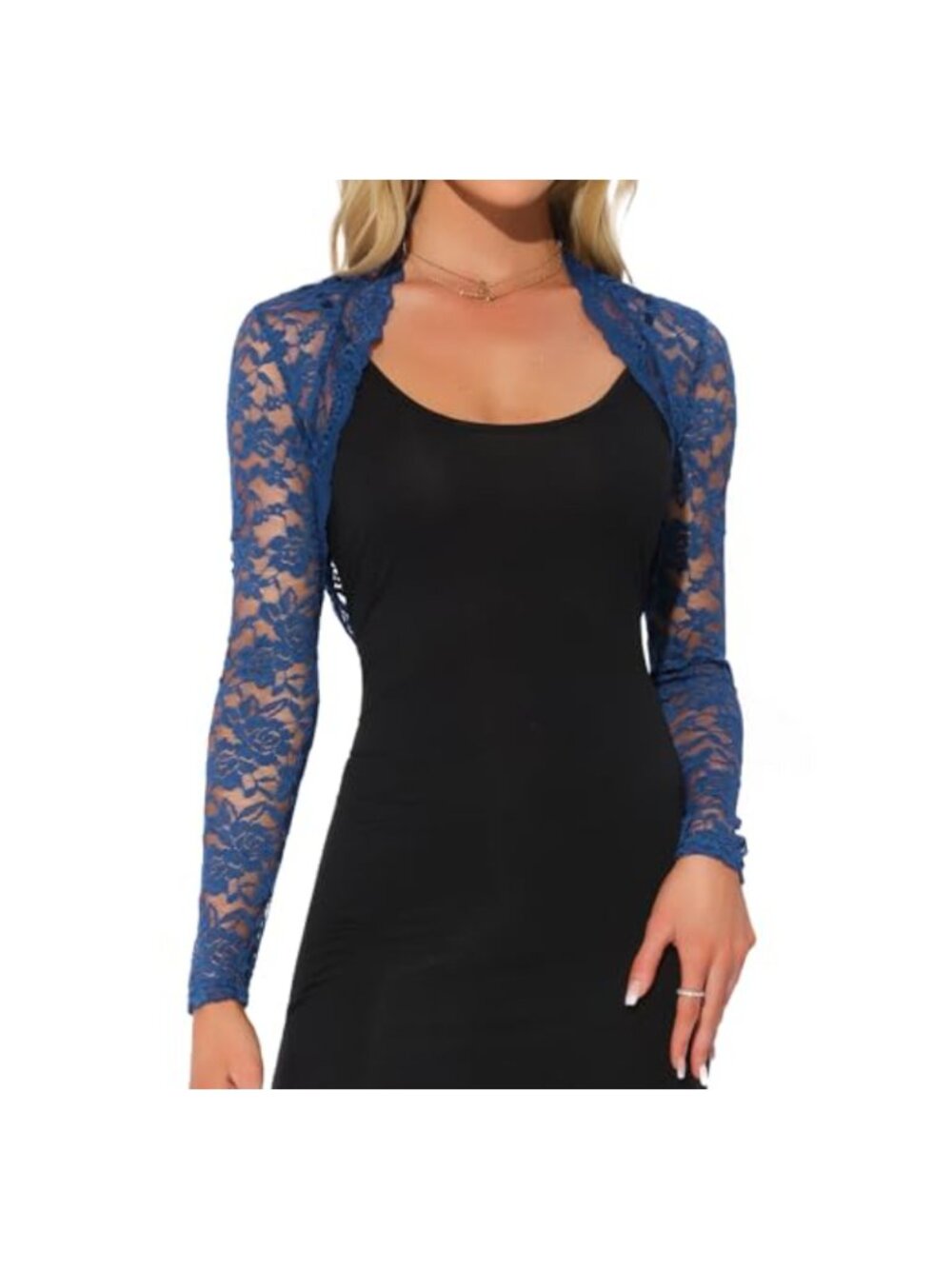 Floral Lace Bolero Shrug Long Sleeve Crop Cardigan